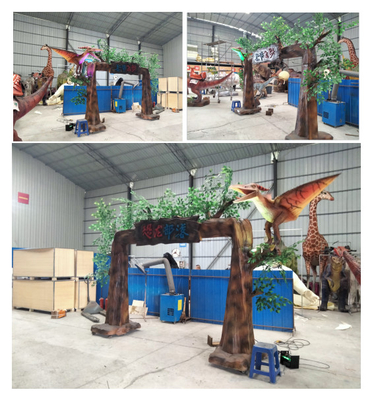 Baum-Tür-Dinosaurier-Stamm für Freizeitpark mit Rgb-Licht