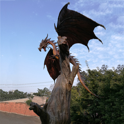 Erlebnispark 3D kundenspezifisches West-Dragon Fiberglass Dinosaur Statues