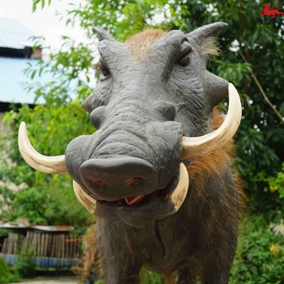 kaufen Kundenspezifisches realistisches animatronisches Tier-Wildschwein-Modell mit lebendigem brüllenden Ton online manufacture