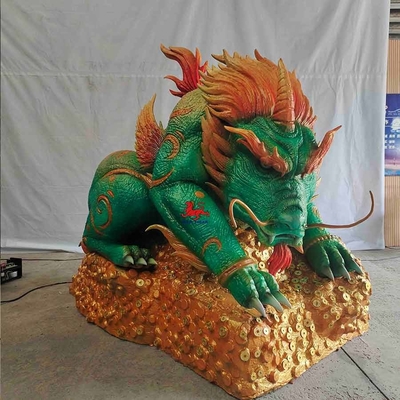 Realistische solide lebensgroße Tier-chinesische mythologische Geschöpfe trotzen Truppen