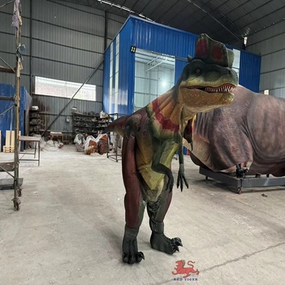 kaufen Dilophosaurus-Kostüm mit beweglicher Krone Animatronische Dinosaurier-Party-Requisiten online manufacture