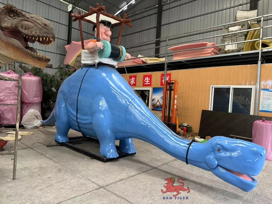 Fiberglass Karikatur Dinosaurier Animation Reiten auf Dinosaurier
