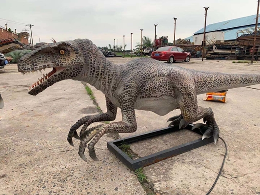 Lebensgroßer, realistischer, animatronischer Dinosaurier, Velociraptor-Modell, Freizeitpark-Dinosaurier