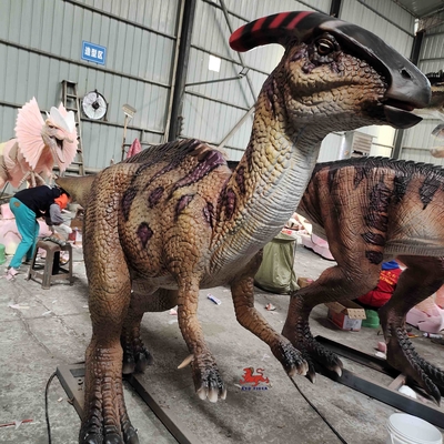 4M Long Lifelike Animatronic, der Parasaurolophus mit Mund offenes und Augen-Blinzeln brüllt