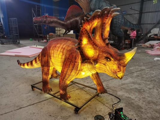Good price Wasserdicht realistischer Animatronischer Dinosaurier Leuchtende Laterne Dinosaurier Sinoceratops Online